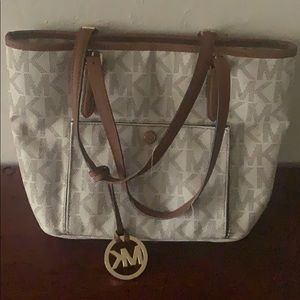 Michael Kors off white monogram purse